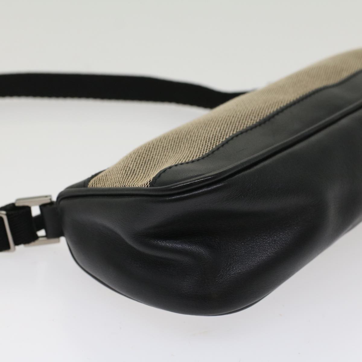 GUCCI Accessory Pouch Canvas Leather Black ki3186