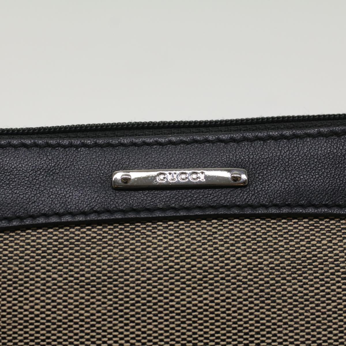 GUCCI Accessory Pouch Canvas Leather Black ki3186