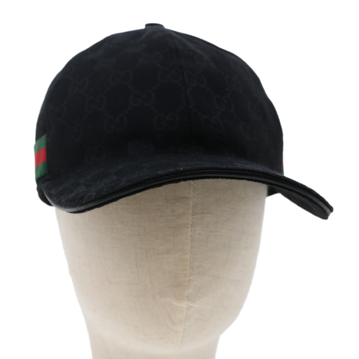 GUCCI GG Canvas Web Sherry Line Cap L Black Red Green 200035 ki3199