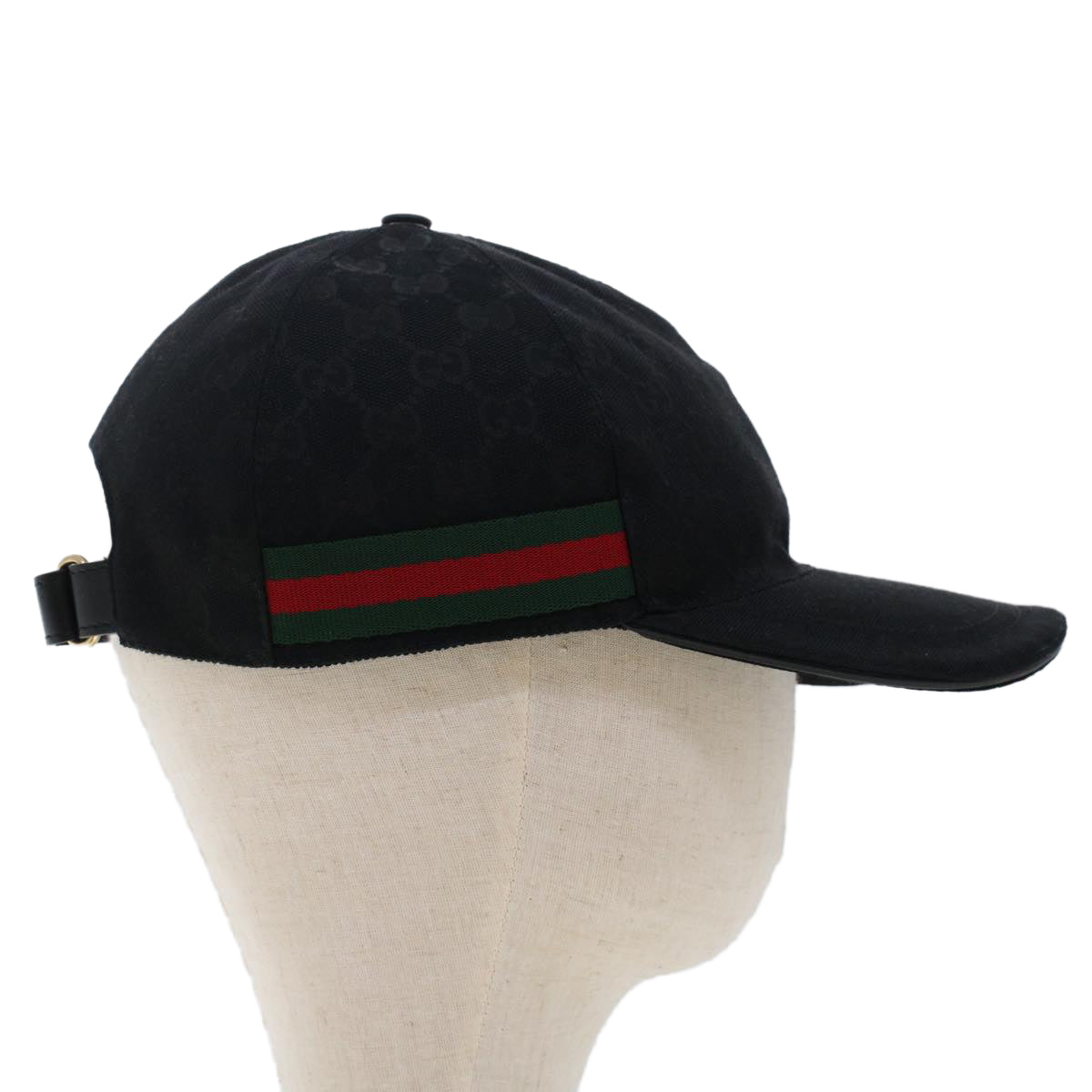 GUCCI GG Canvas Web Sherry Line Cap L Black Red Green 200035 ki3199