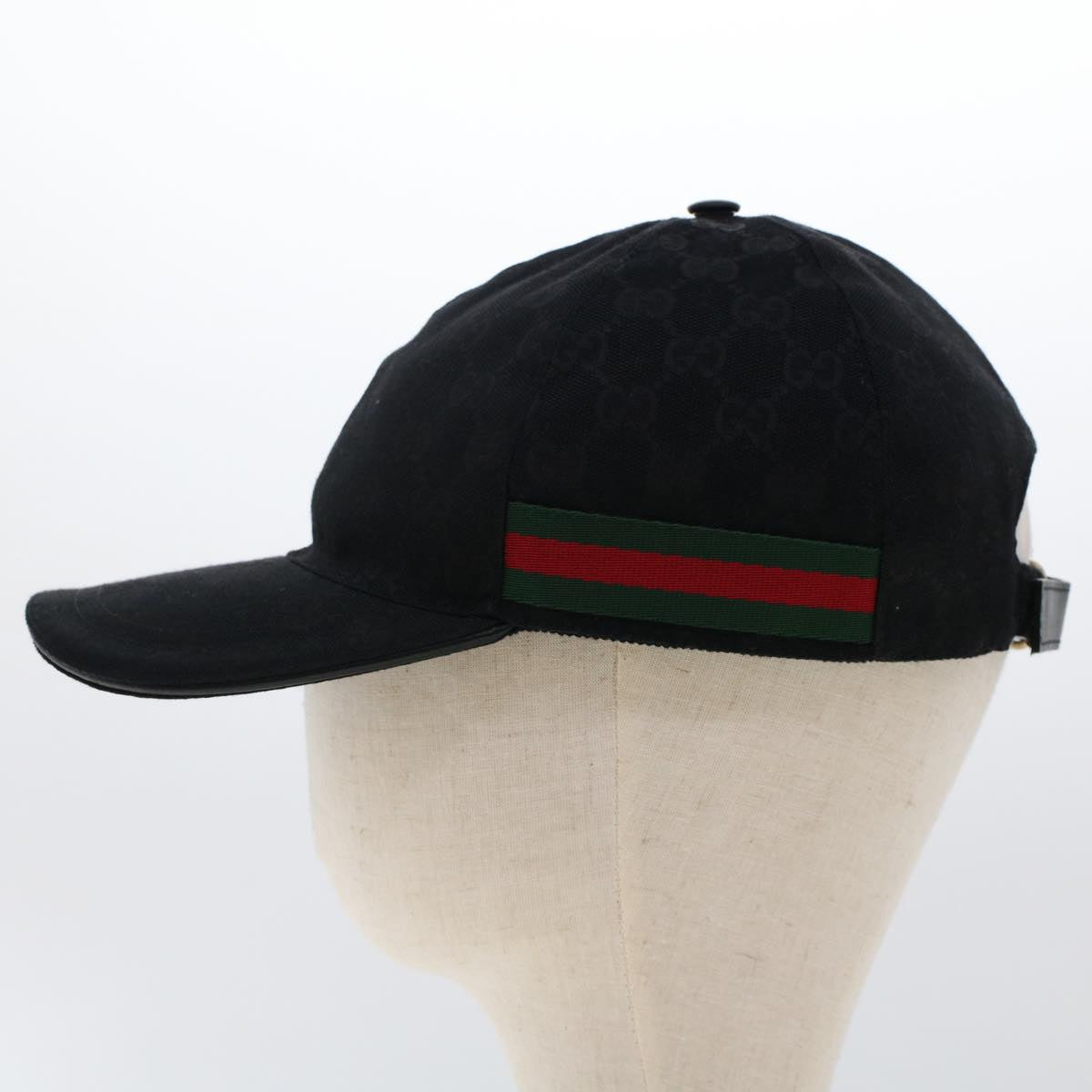 GUCCI GG Canvas Web Sherry Line Cap L Black Red Green 200035 ki3199