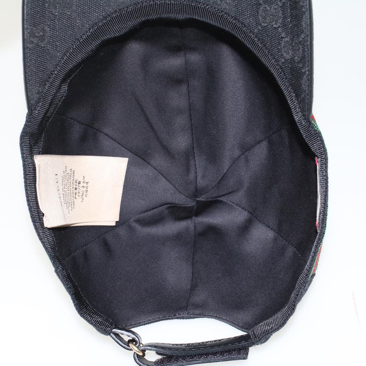GUCCI GG Canvas Web Sherry Line Cap L Black Red Green 200035 ki3199