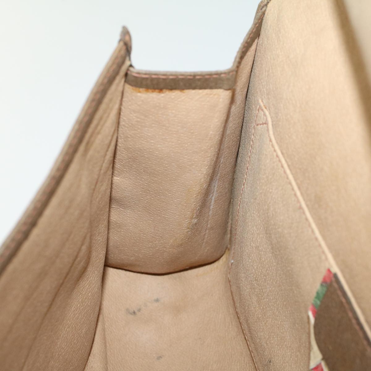 GUCCI GG Canvas Web Sherry Line Clutch Bag Beige Red Green 89.01.031 ki3202