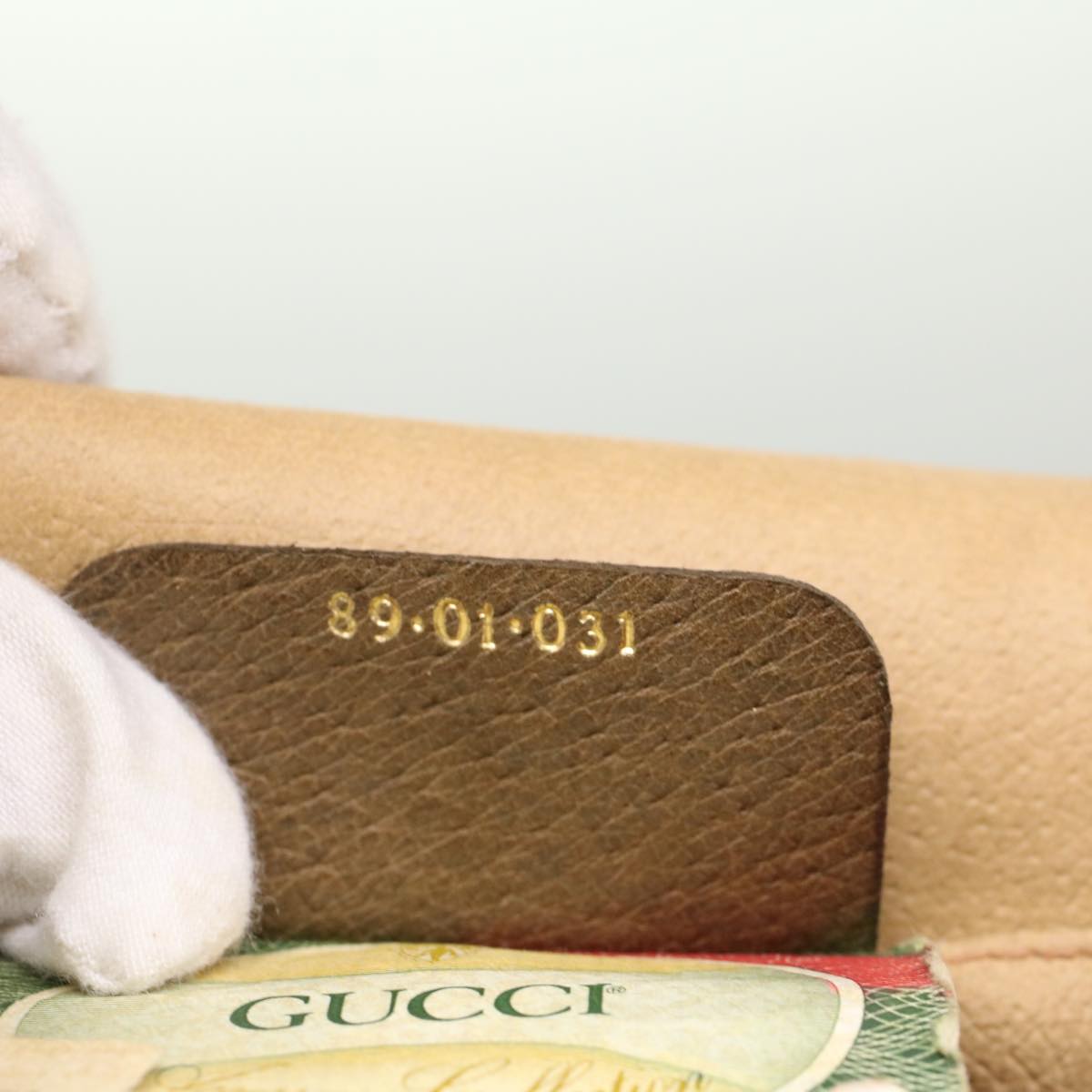 GUCCI GG Canvas Web Sherry Line Clutch Bag Beige Red Green 89.01.031 ki3202