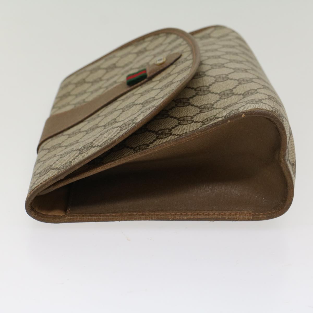 GUCCI GG Canvas Web Sherry Line Clutch Bag Beige Red Green 89.01.031 ki3202