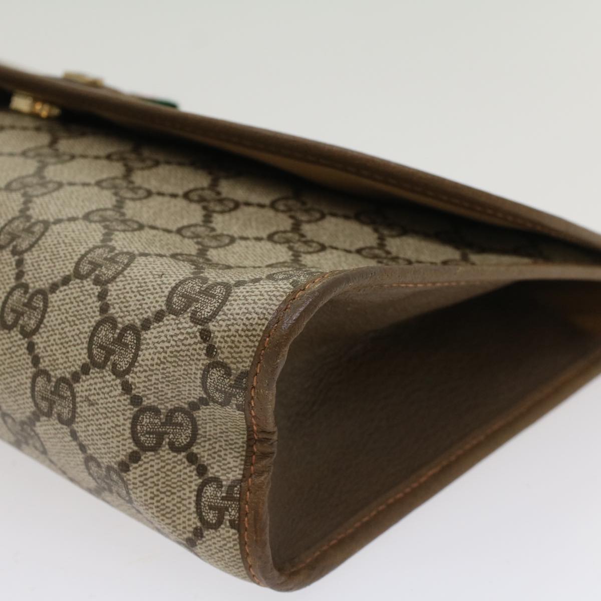 GUCCI GG Canvas Web Sherry Line Clutch Bag Beige Red Green 89.01.031 ki3202