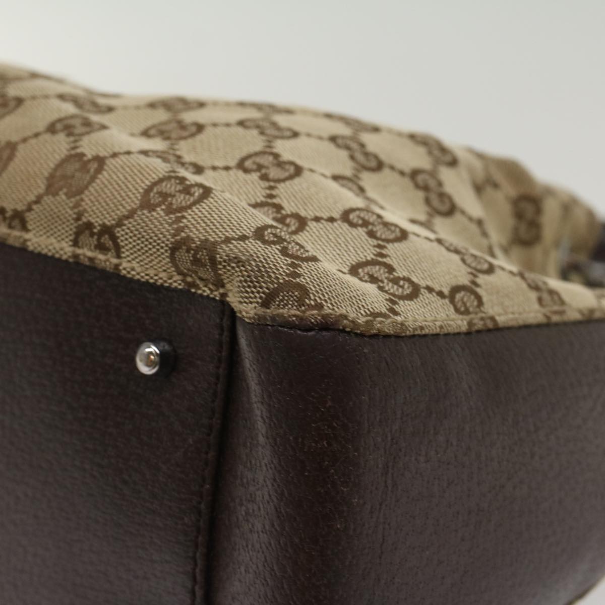 GUCCI GG Canvas Hand Bag Beige 115007 ki3212