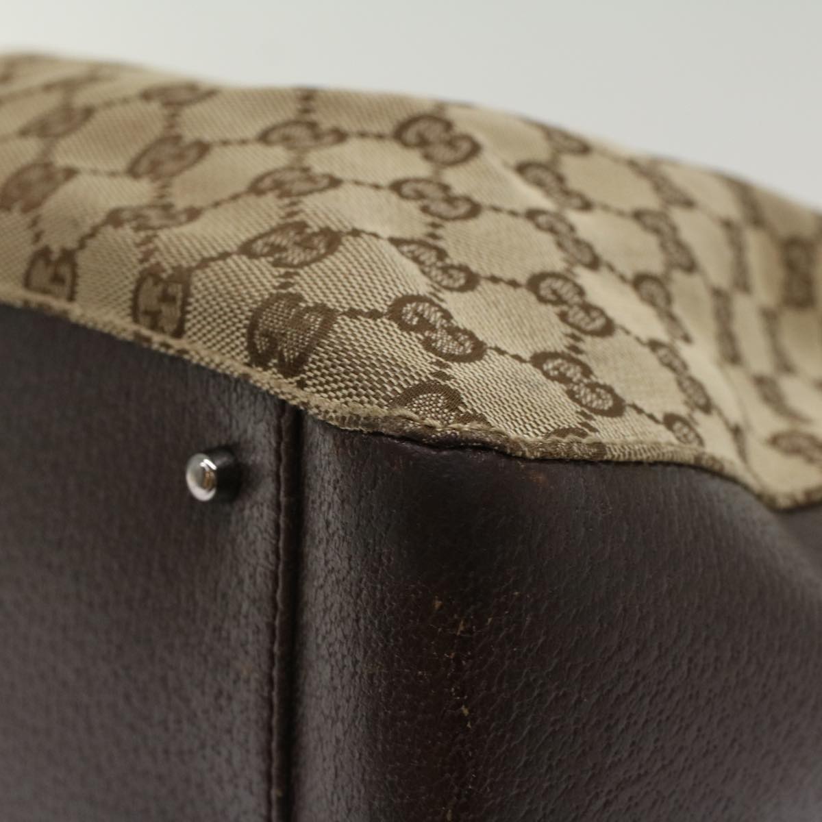 GUCCI GG Canvas Hand Bag Beige 115007 ki3212