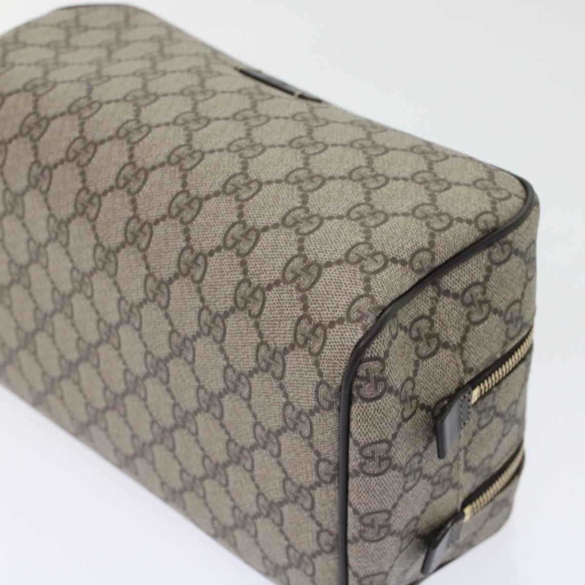GUCCI GG Canvas Clutch Bag PVC Leather Beige 211125 ki3227