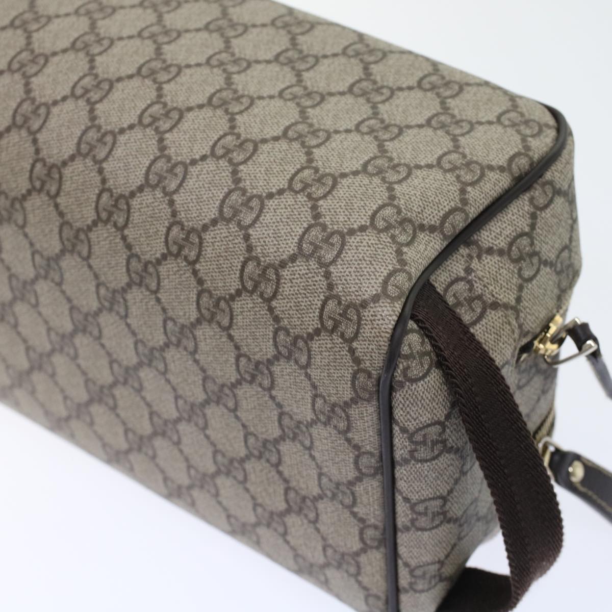 GUCCI GG Canvas Clutch Bag PVC Leather Beige 211125 ki3227