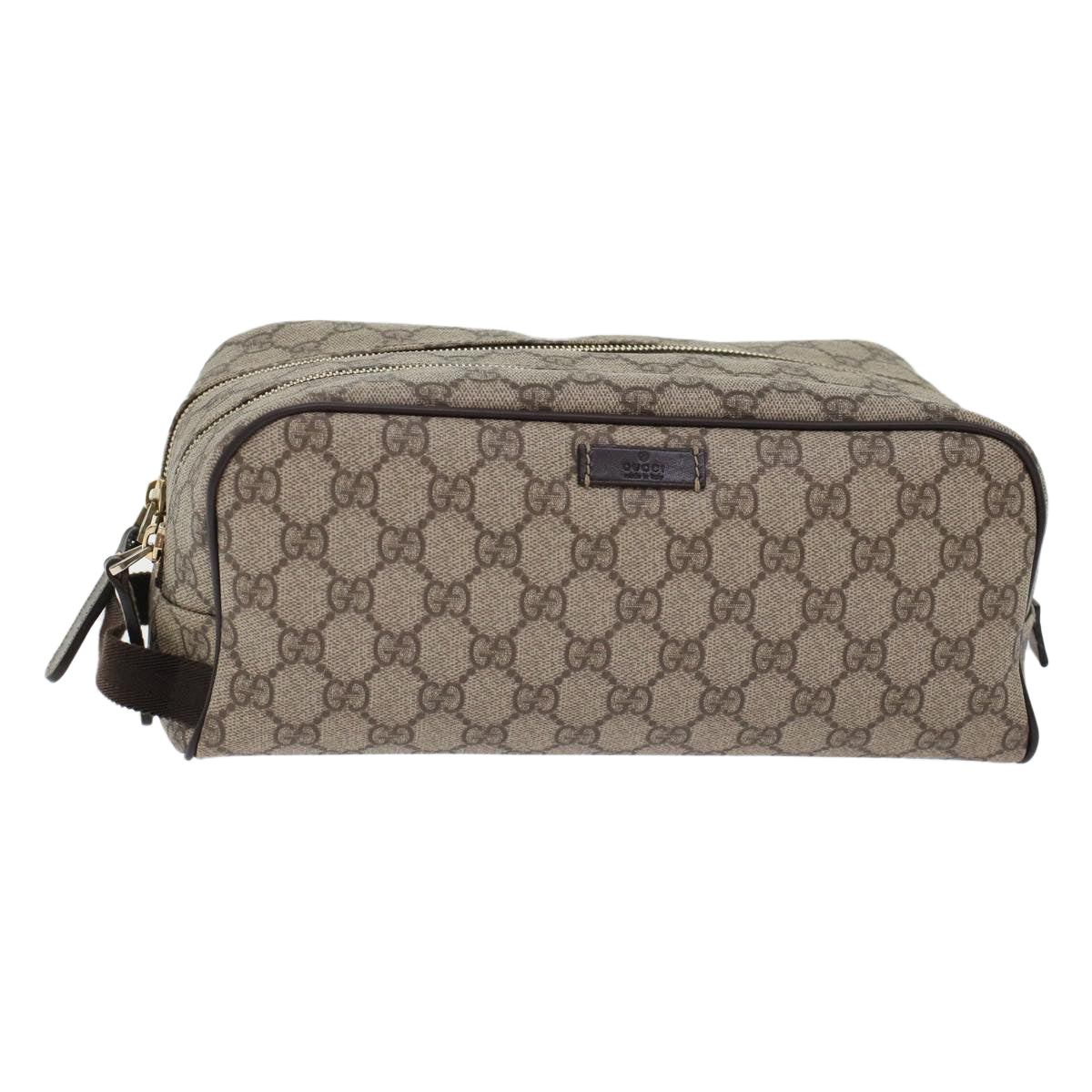 GUCCI GG Canvas Clutch Bag PVC Leather Beige 211125 ki3227