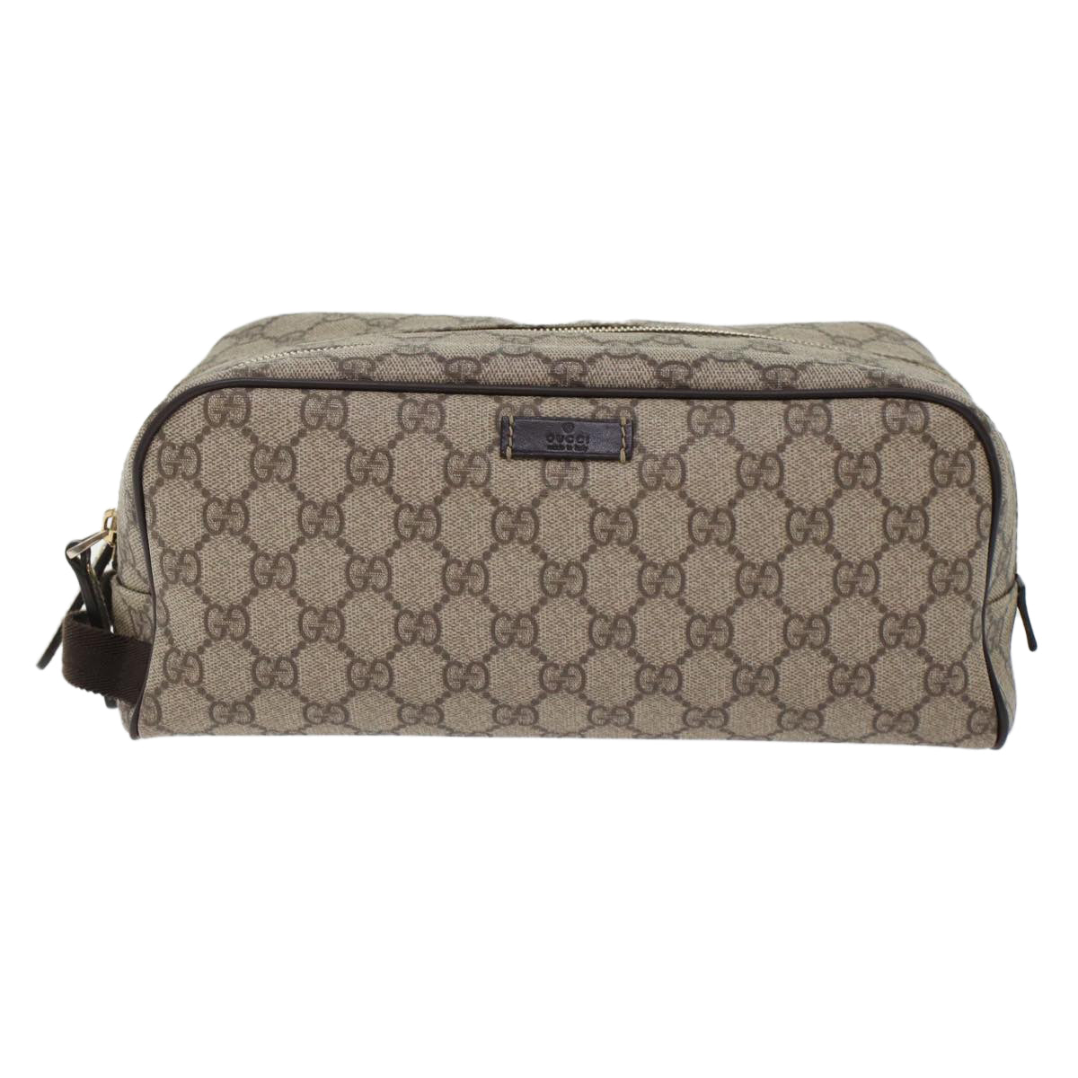 GUCCI GG Canvas Clutch Bag PVC Leather Beige 211125 ki3227