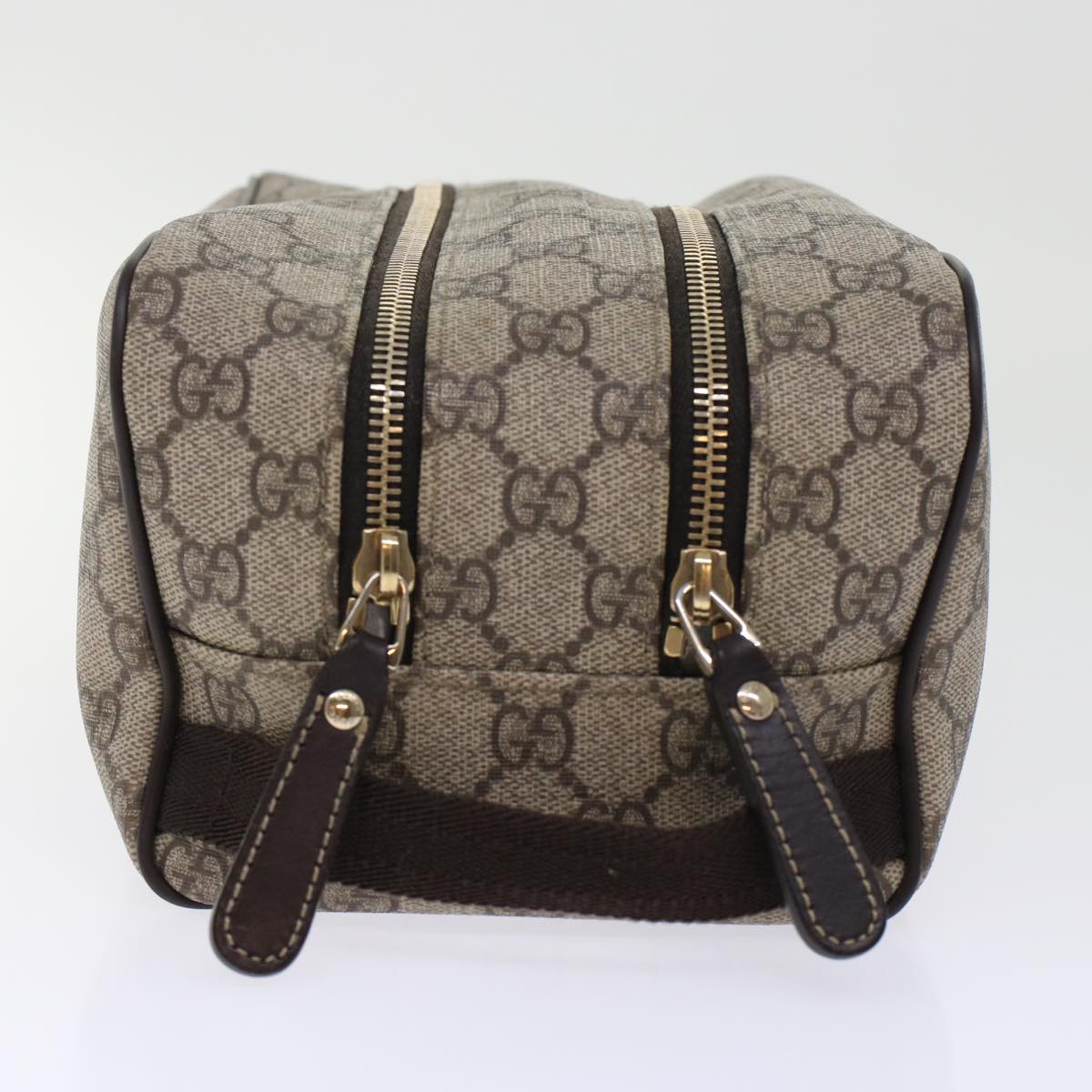 GUCCI GG Canvas Clutch Bag PVC Leather Beige 211125 ki3227