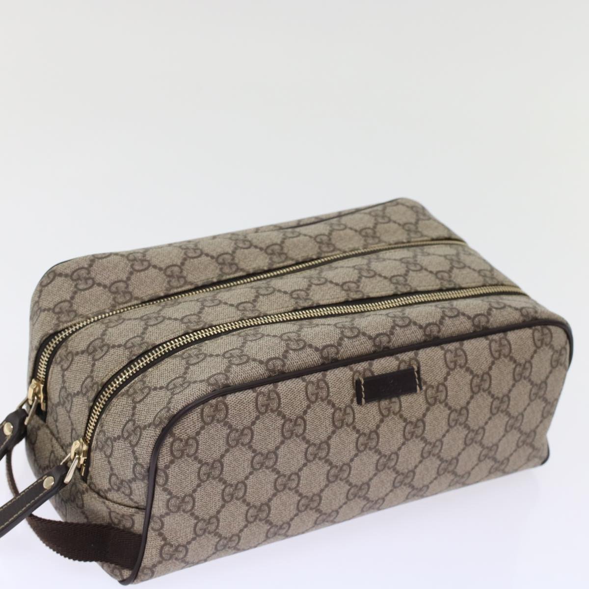 GUCCI GG Canvas Clutch Bag PVC Leather Beige 211125 ki3227