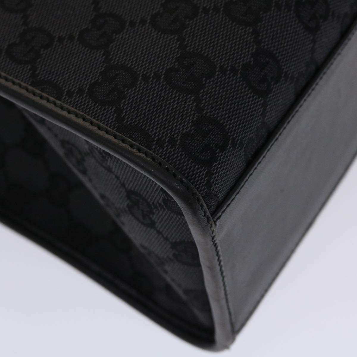 GUCCI GG Canvas Jackie Hand Bag Leather Black 002.1064 3444 ki3239