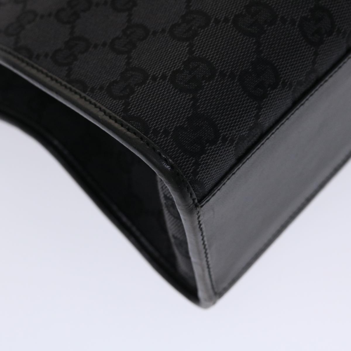 GUCCI GG Canvas Jackie Hand Bag Leather Black 002.1064 3444 ki3239