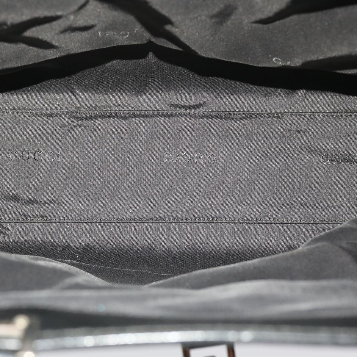 GUCCI GG Canvas Jackie Hand Bag Leather Black 002.1064 3444 ki3239
