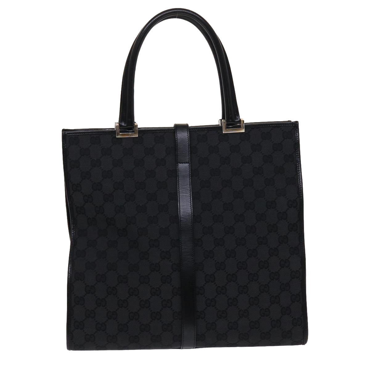 GUCCI GG Canvas Jackie Hand Bag Leather Black 002.1064 3444 ki3239