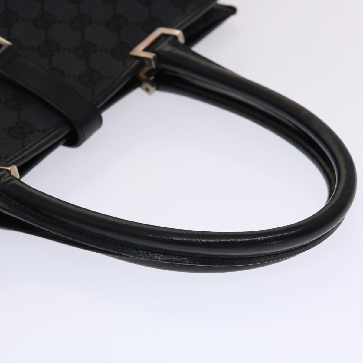 GUCCI GG Canvas Jackie Hand Bag Leather Black 002.1064 3444 ki3239