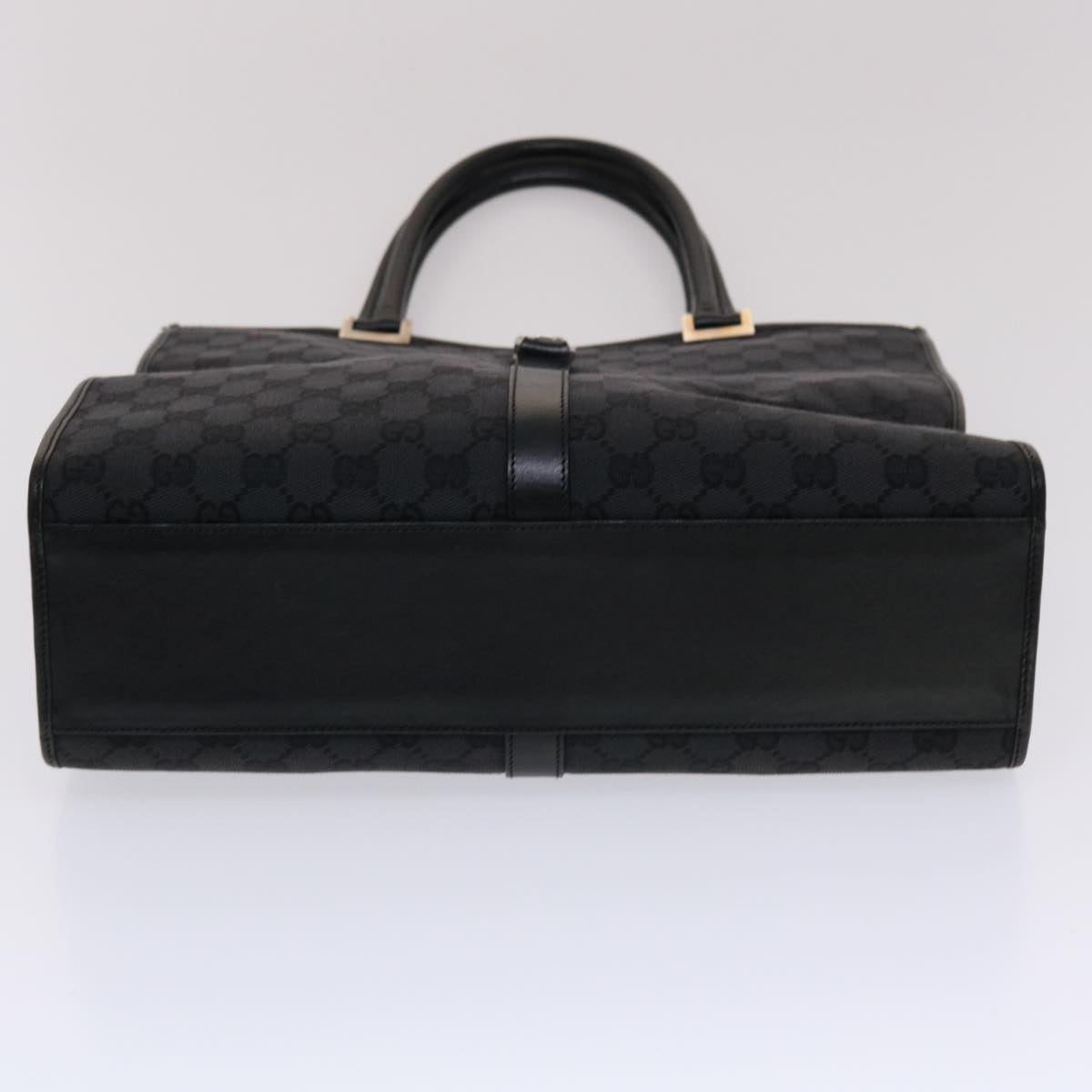 GUCCI GG Canvas Jackie Hand Bag Leather Black 002.1064 3444 ki3239