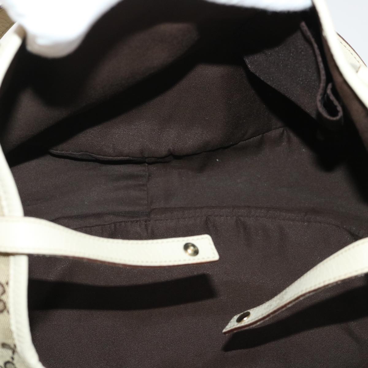 GUCCI GG Canvas Abbey Tote Bag Leather Beige 130736 ki3253