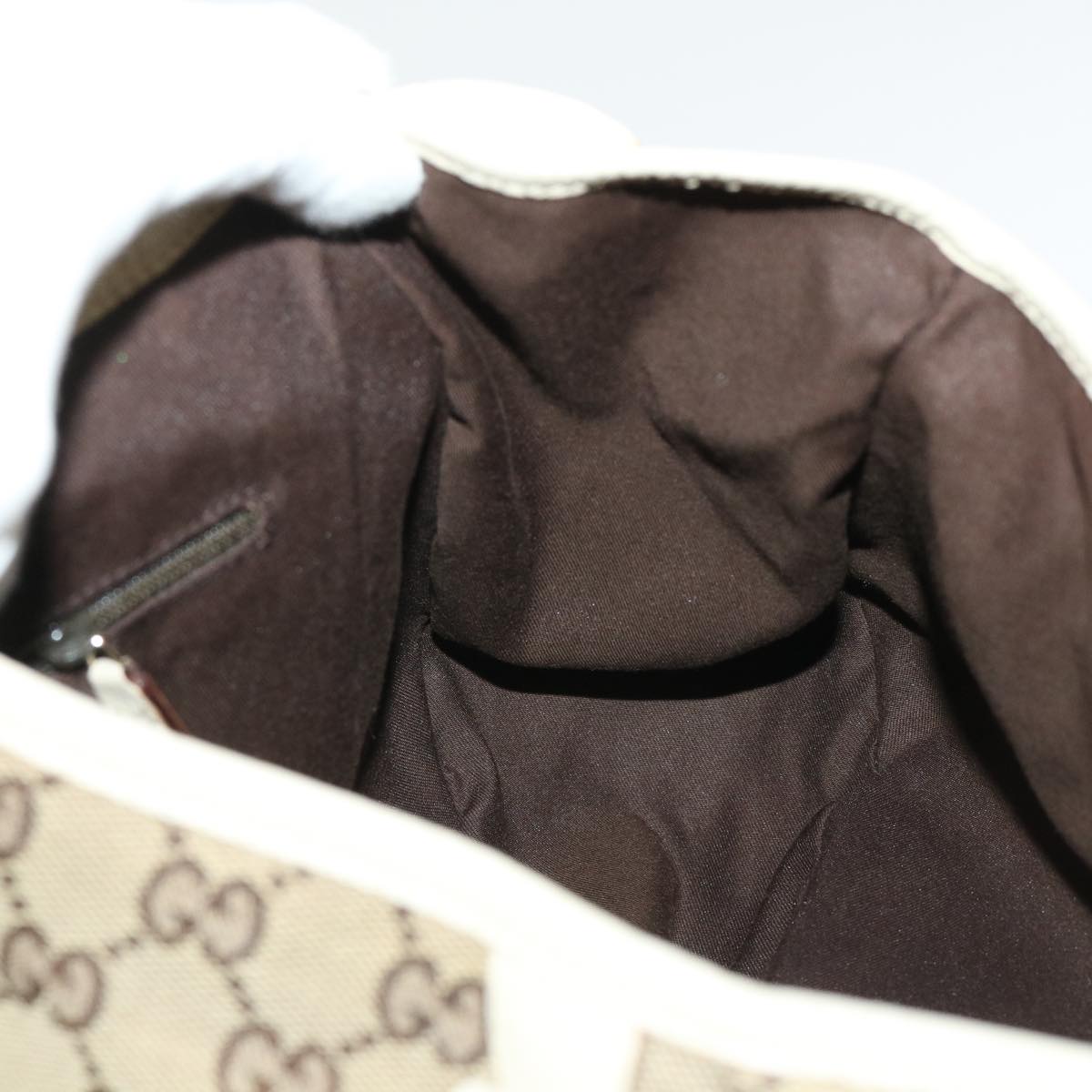 GUCCI GG Canvas Abbey Tote Bag Leather Beige 130736 ki3253
