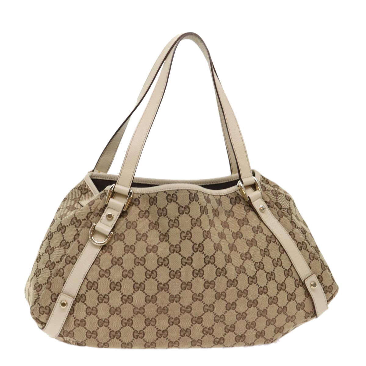 GUCCI GG Canvas Abbey Tote Bag Leather Beige 130736 ki3253