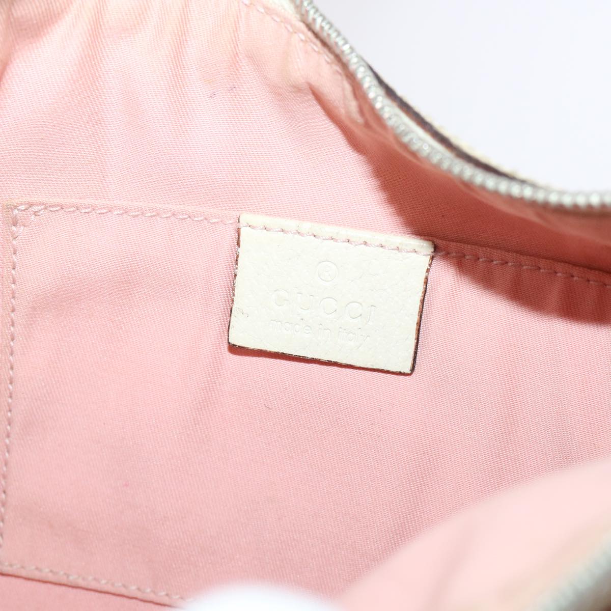 GUCCI GG Canvas Sherry Line Shoulder Bag Pink Khaki 145812 ki3283