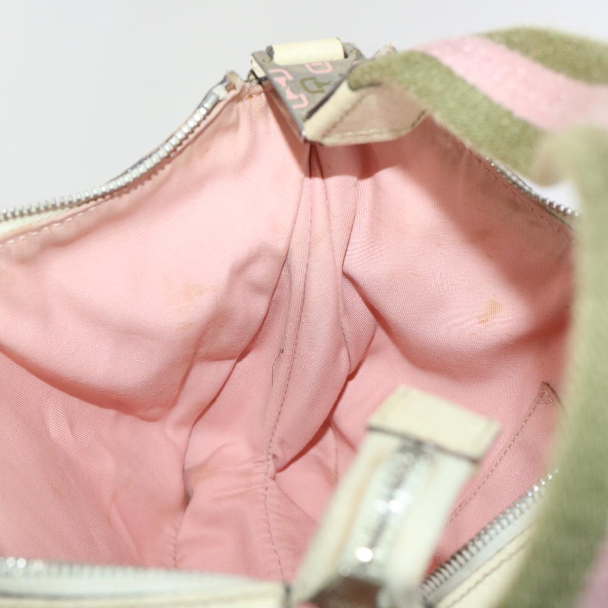 GUCCI GG Canvas Sherry Line Shoulder Bag Pink Khaki 145812 ki3283