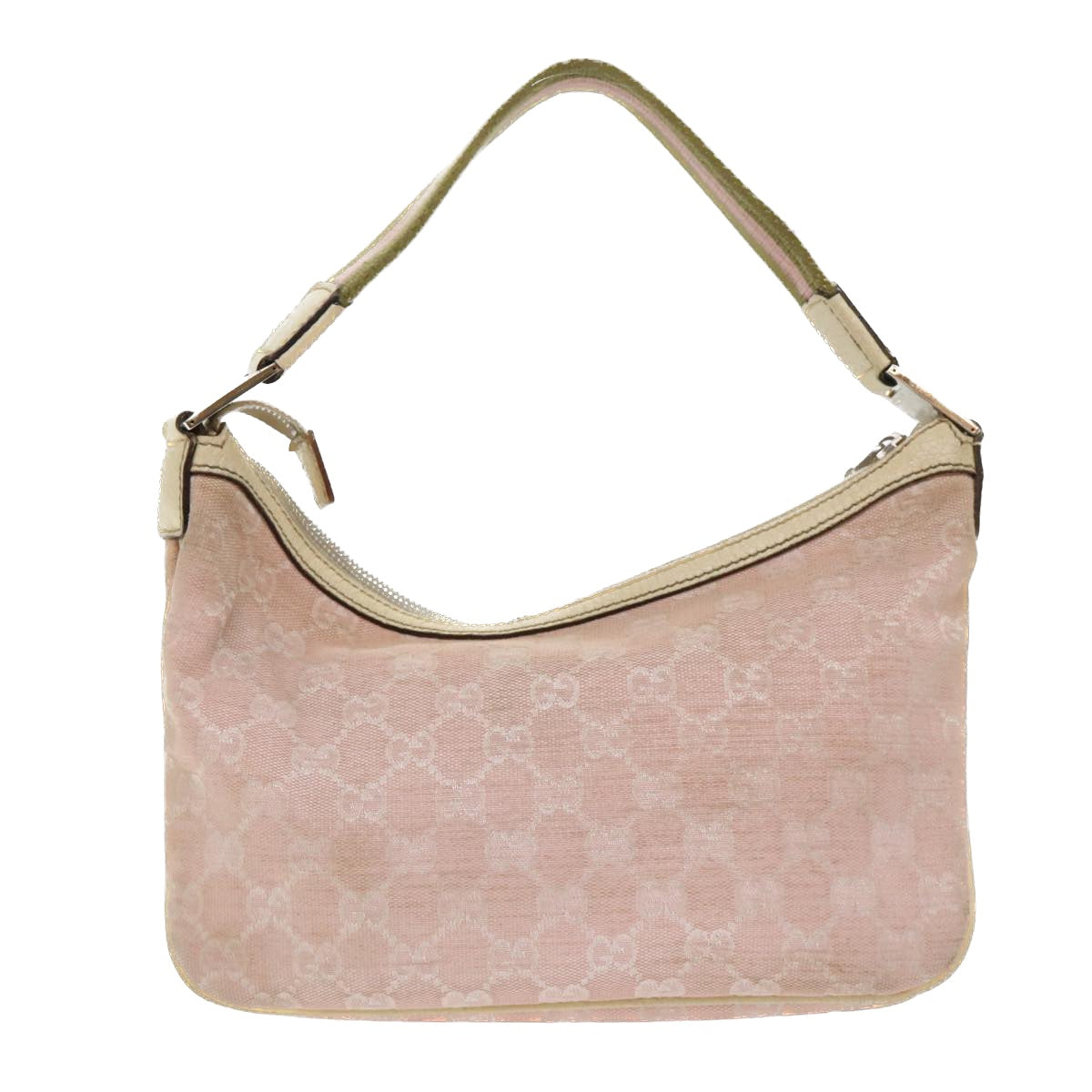 GUCCI GG Canvas Sherry Line Shoulder Bag Pink Khaki 145812 ki3283