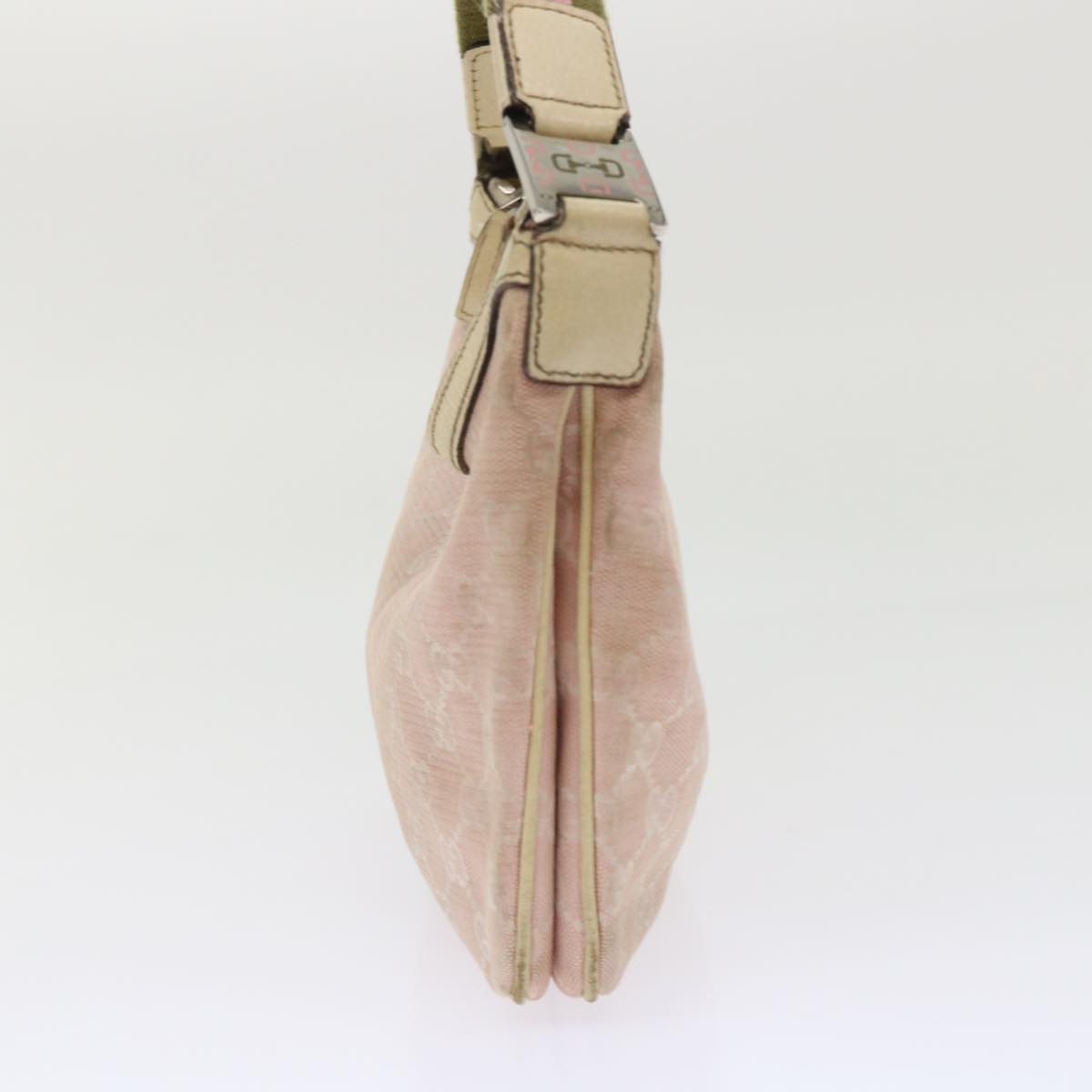 GUCCI GG Canvas Sherry Line Shoulder Bag Pink Khaki 145812 ki3283