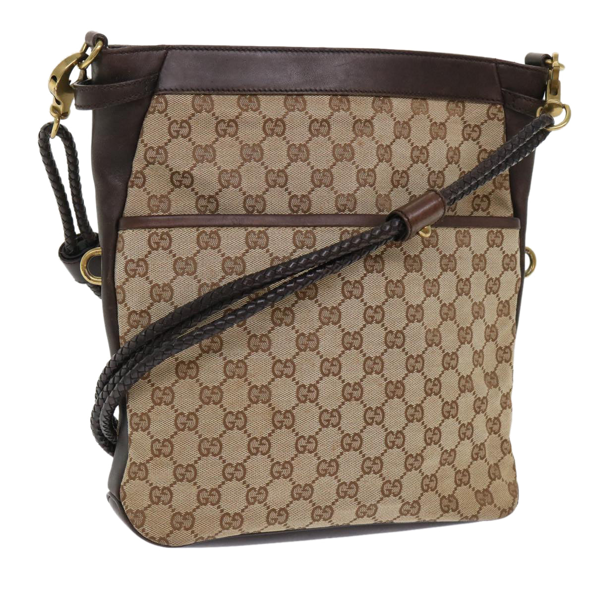 GUCCI GG Canvas Shoulder Bag Beige 109097 ki3288