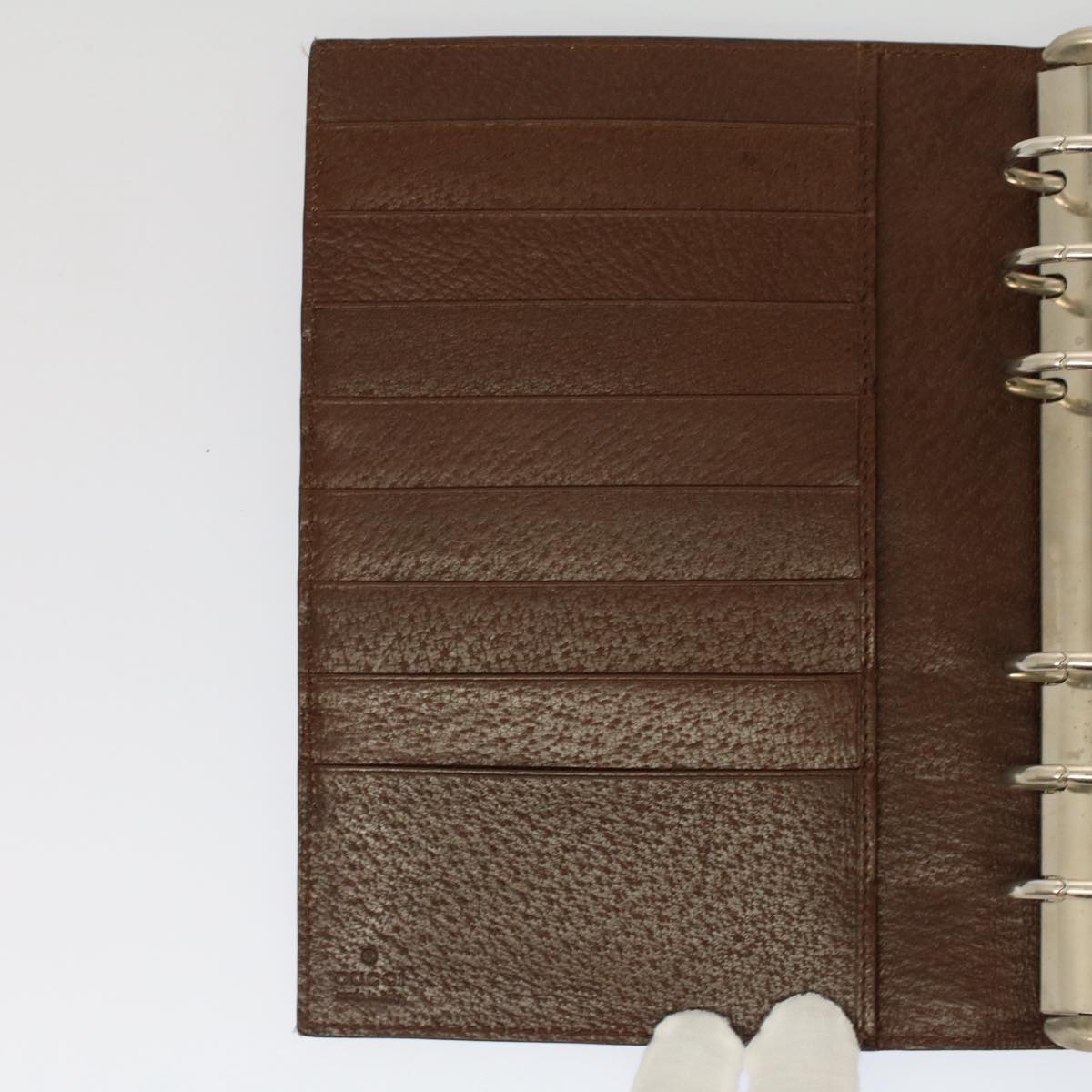 GUCCI Day Planner Cover Leather Brown ki3292