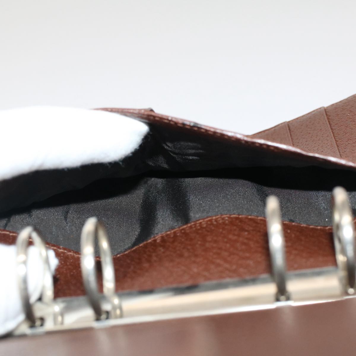 GUCCI Day Planner Cover Leather Brown ki3292