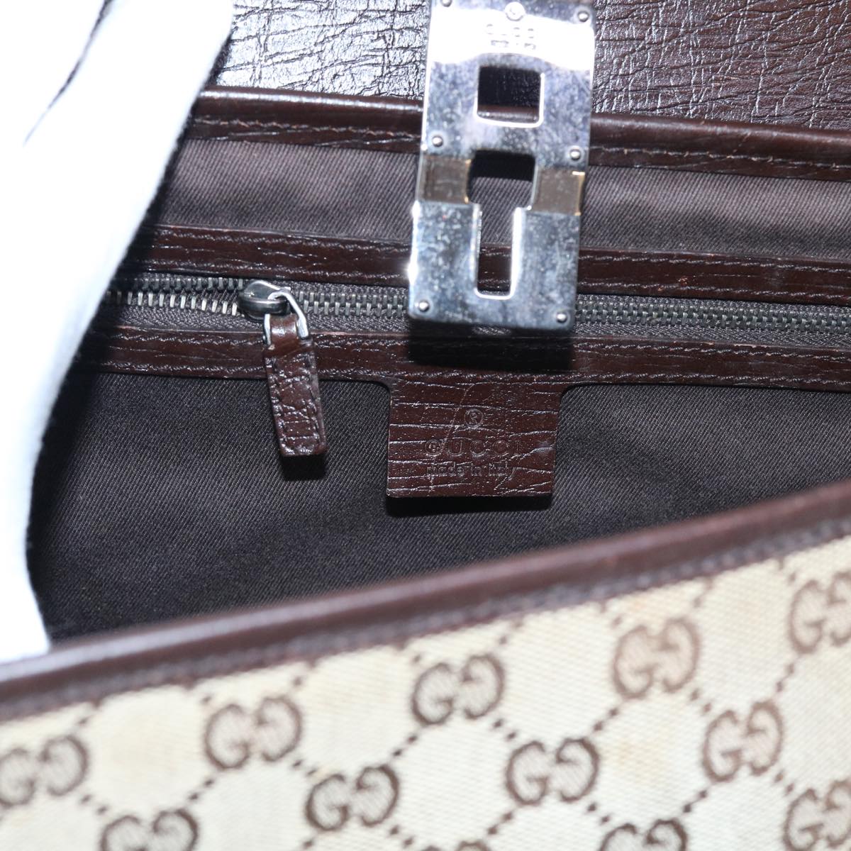 GUCCI GG Canvas Bamboo Hand Bag Beige 111713 ki3323