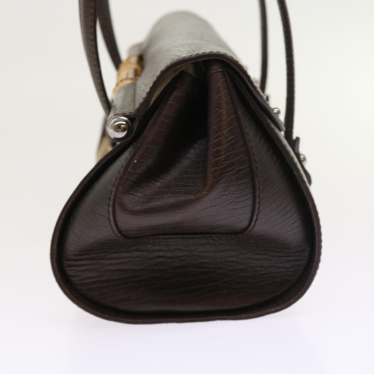 GUCCI GG Canvas Bamboo Hand Bag Beige 111713 ki3323