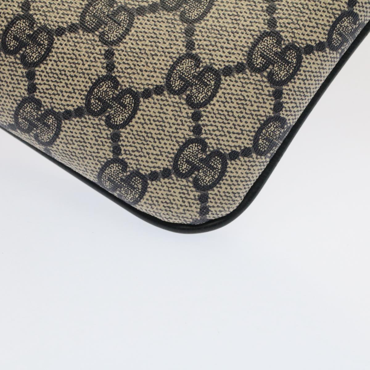 GUCCI GG Canvas Sherry Line Shoulder Bag PVC Leather Gray Navy Red ki3325