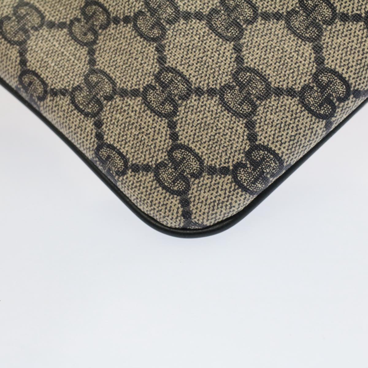 GUCCI GG Canvas Sherry Line Shoulder Bag PVC Leather Gray Navy Red ki3325