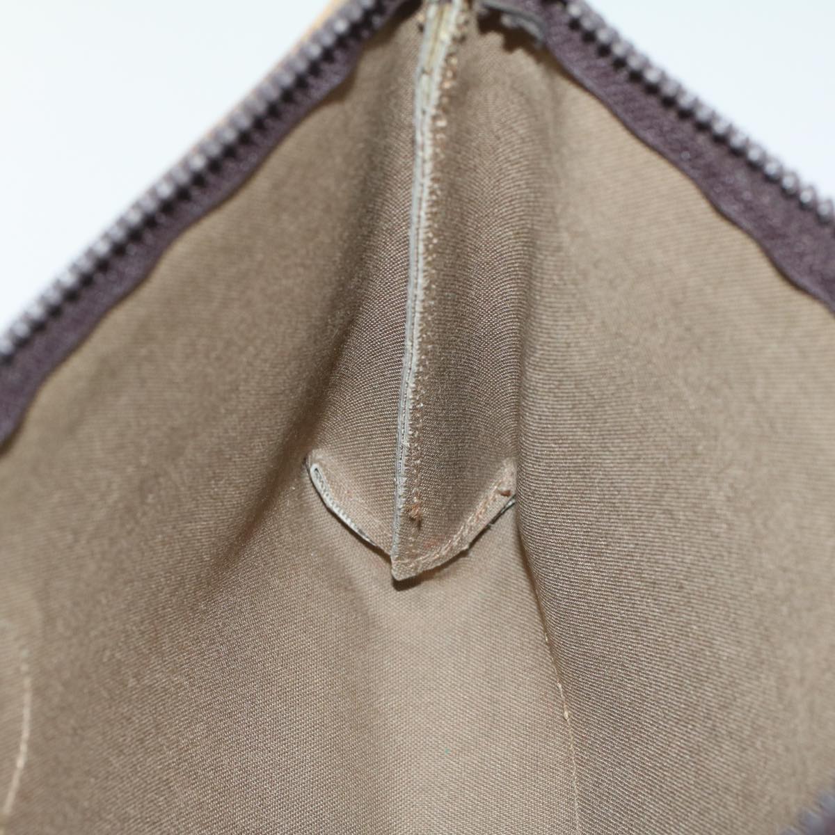 GUCCI GG PLUS Canvas Clutch Bag PVC Leather Beige ki3327