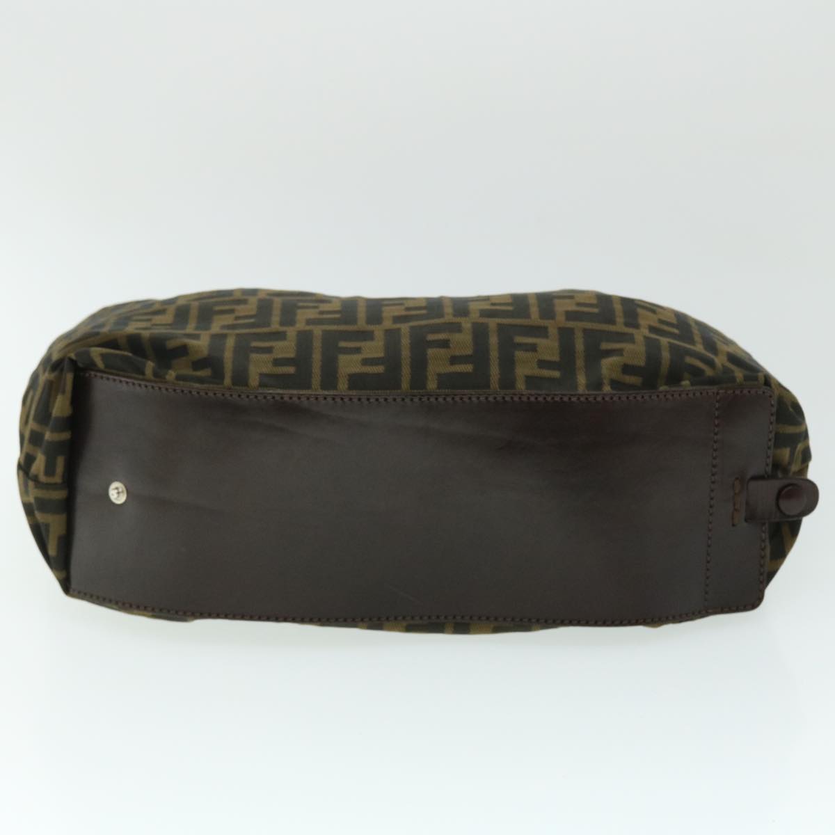 FENDI Zucca Canvas Hand Bag Nylon Leather Brown ki3329