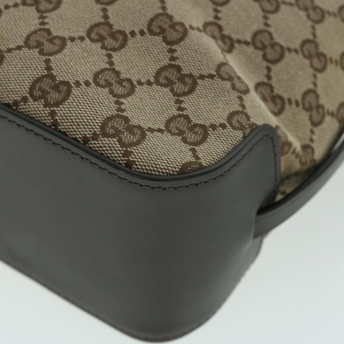 GUCCI GG Canvas Tote Bag Canvas Leather Beige Brown 107757 ki3340