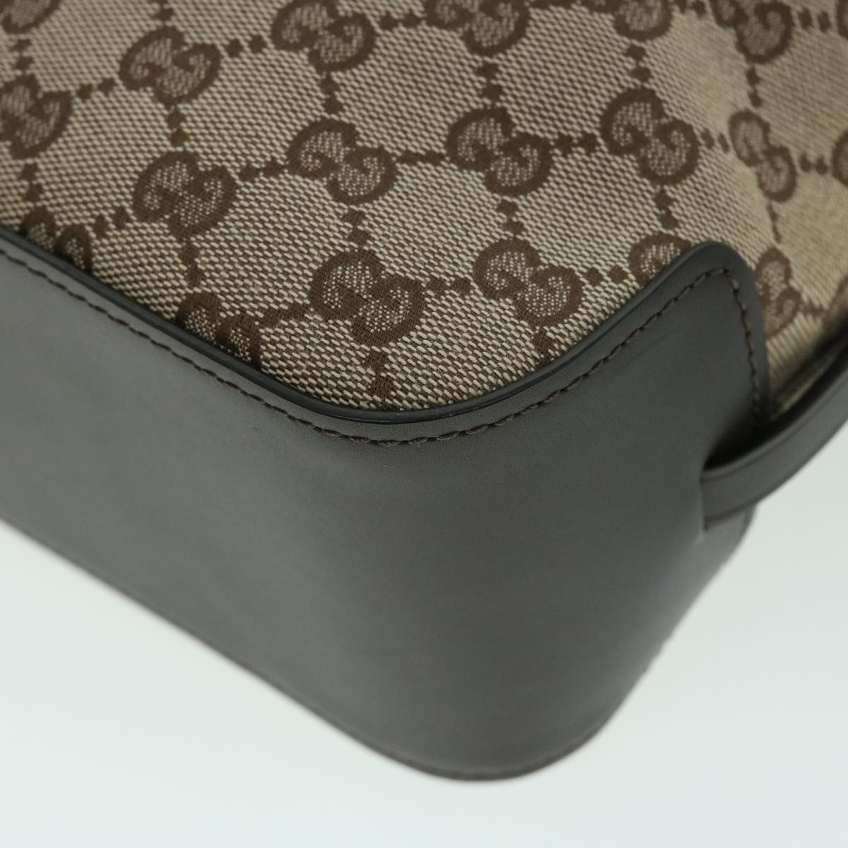 GUCCI GG Canvas Tote Bag Canvas Leather Beige Brown 107757 ki3340