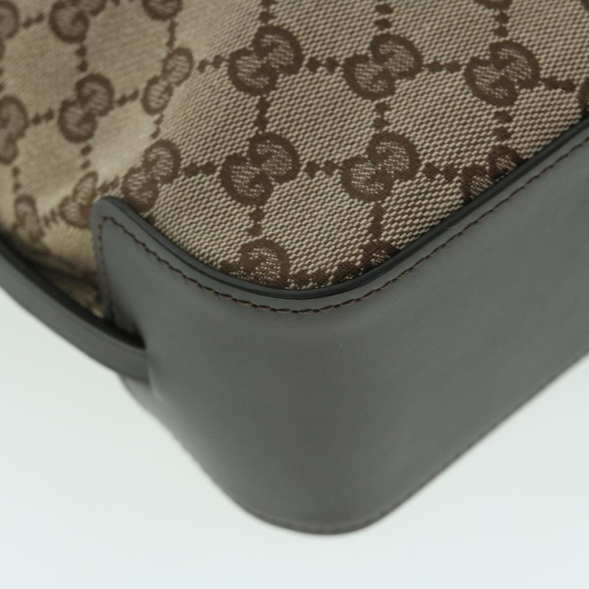 GUCCI GG Canvas Tote Bag Canvas Leather Beige Brown 107757 ki3340