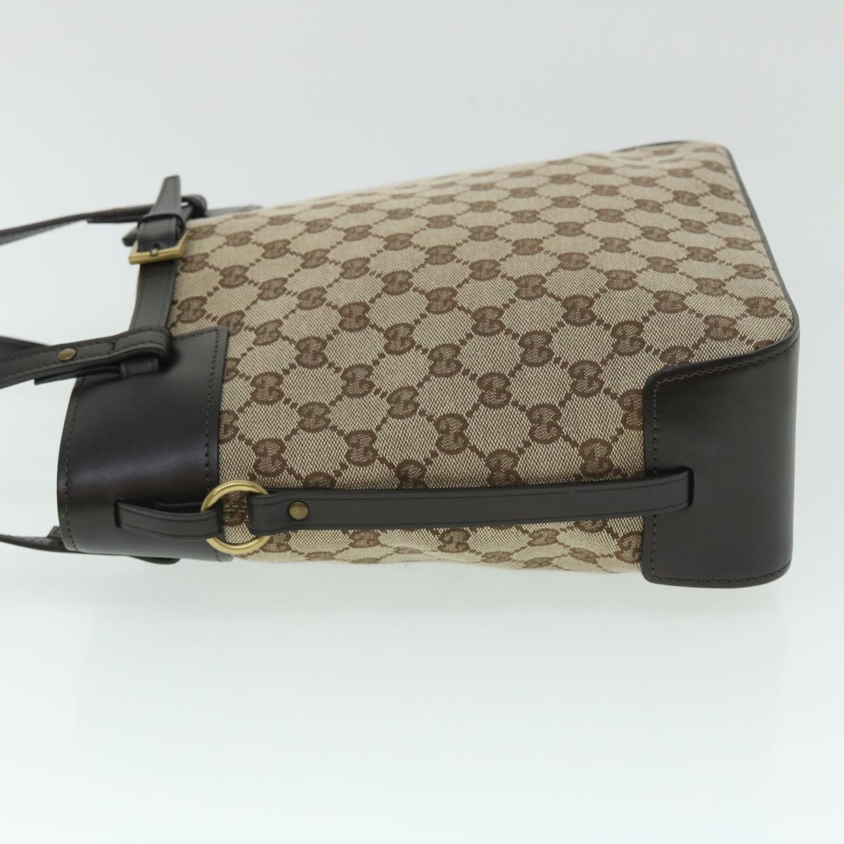 GUCCI GG Canvas Tote Bag Canvas Leather Beige Brown 107757 ki3340
