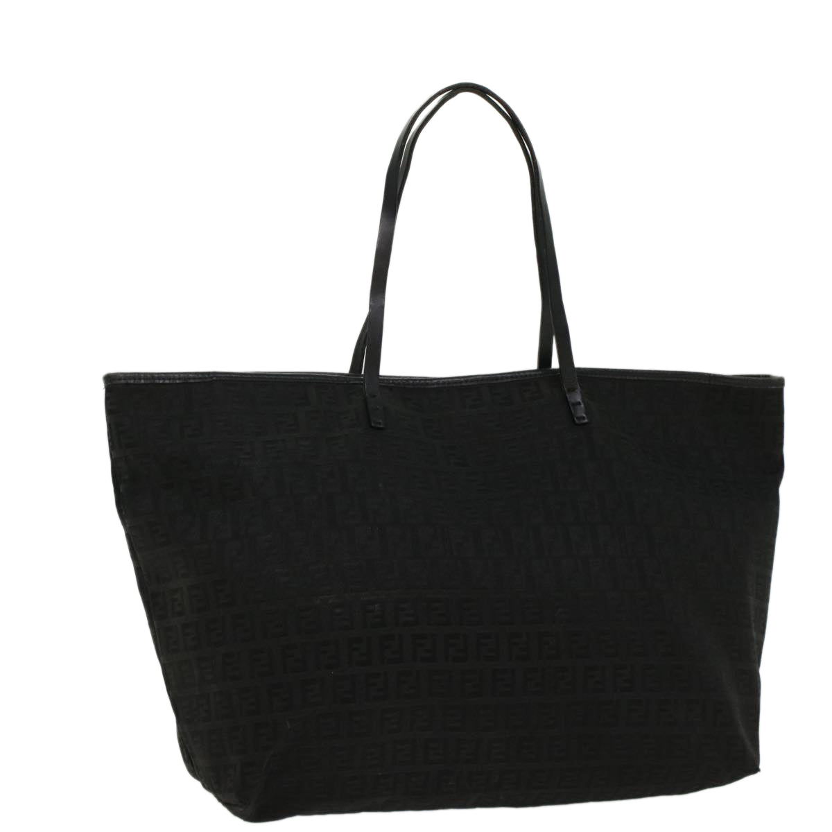 FENDI Zucchino Canvas Tote Bag Nylon Black ki3375