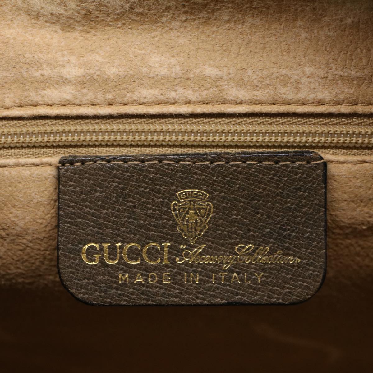 GUCCI GG Canvas Web Sherry Line Boston Bag PVC Leather Beige Green ki3376