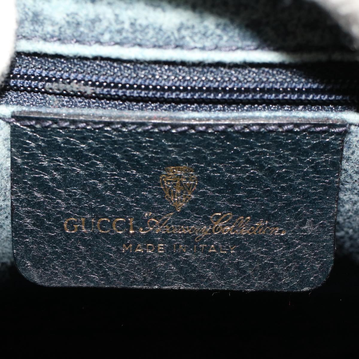 GUCCI GG Canvas Sherry Line Shoulder Bag PVC Leather Gray Navy Red ki3382