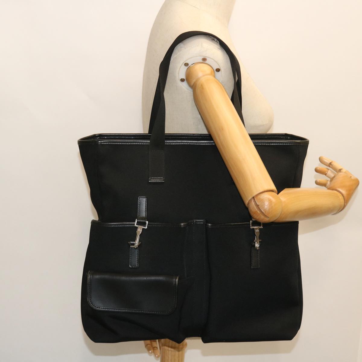 GUCCI Jackie Tote Bag Nylon Black 90427 ki3383