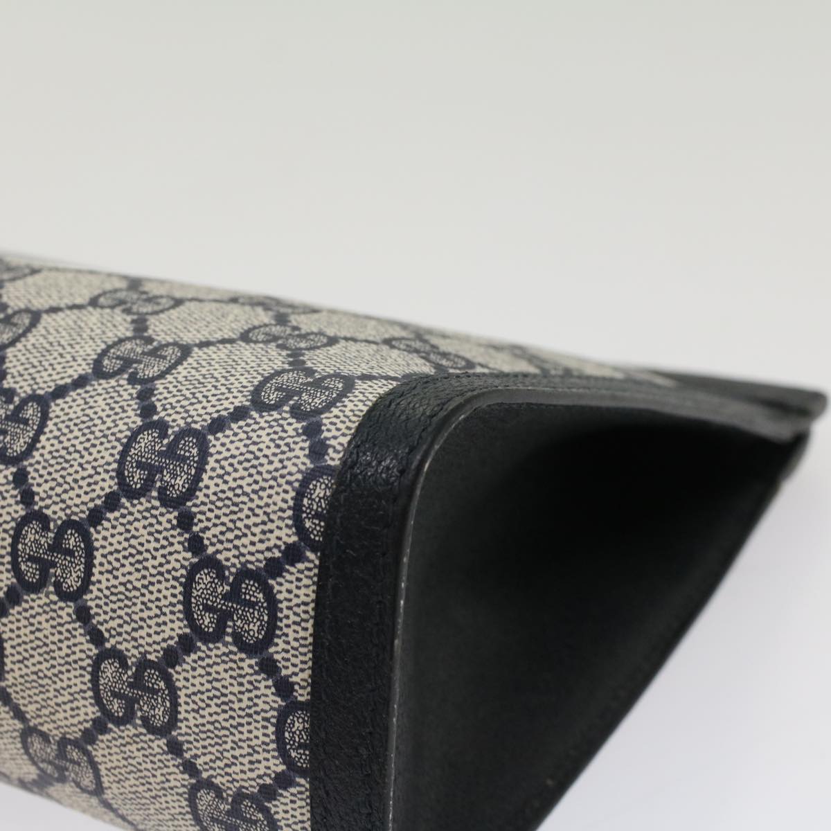 GUCCI GG Canvas Sherry Line Clutch Bag PVC Leather Gray Navy Red ki3402