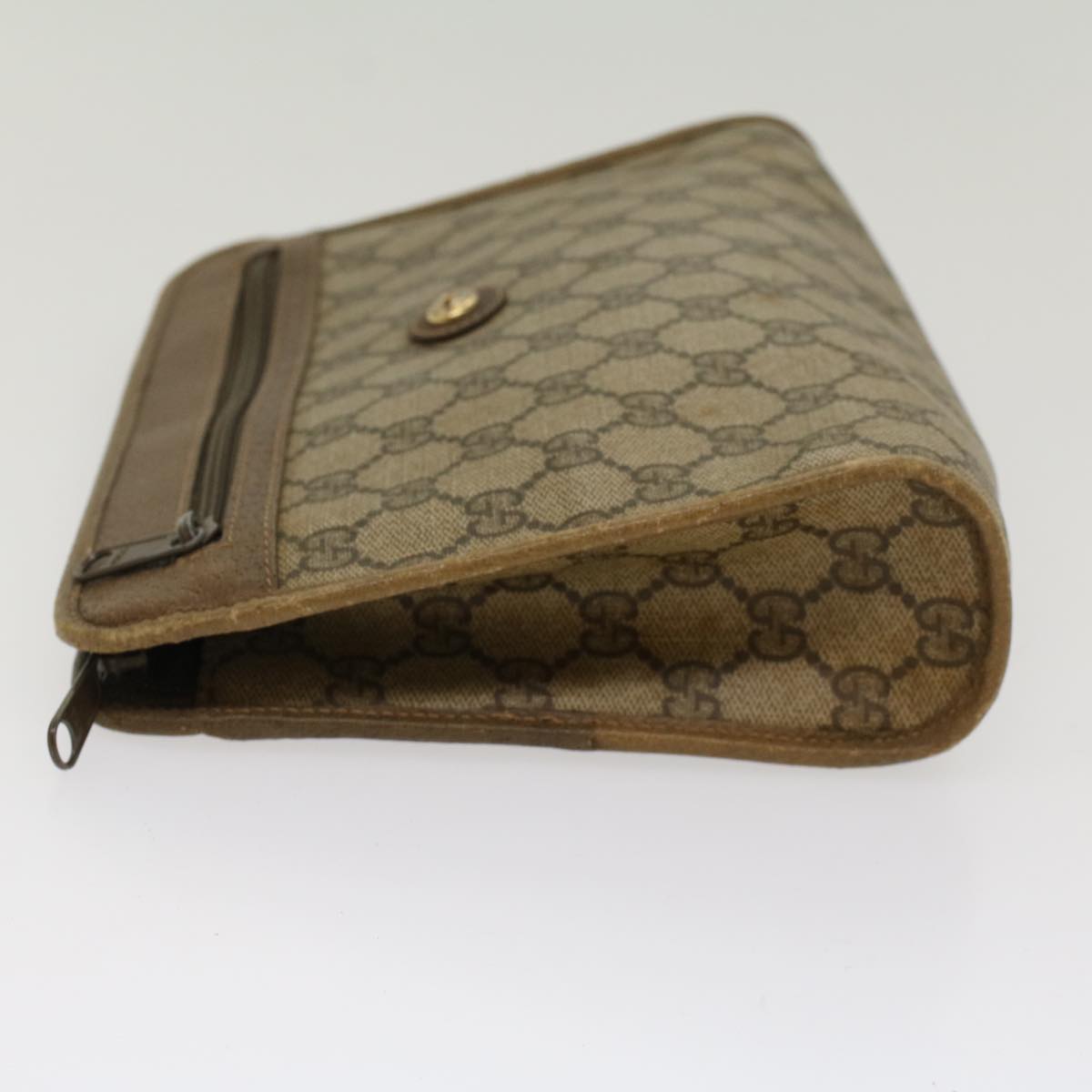 GUCCI GG Canvas Clutch Bag PVC Leather Beige 97 01 037 ki3414